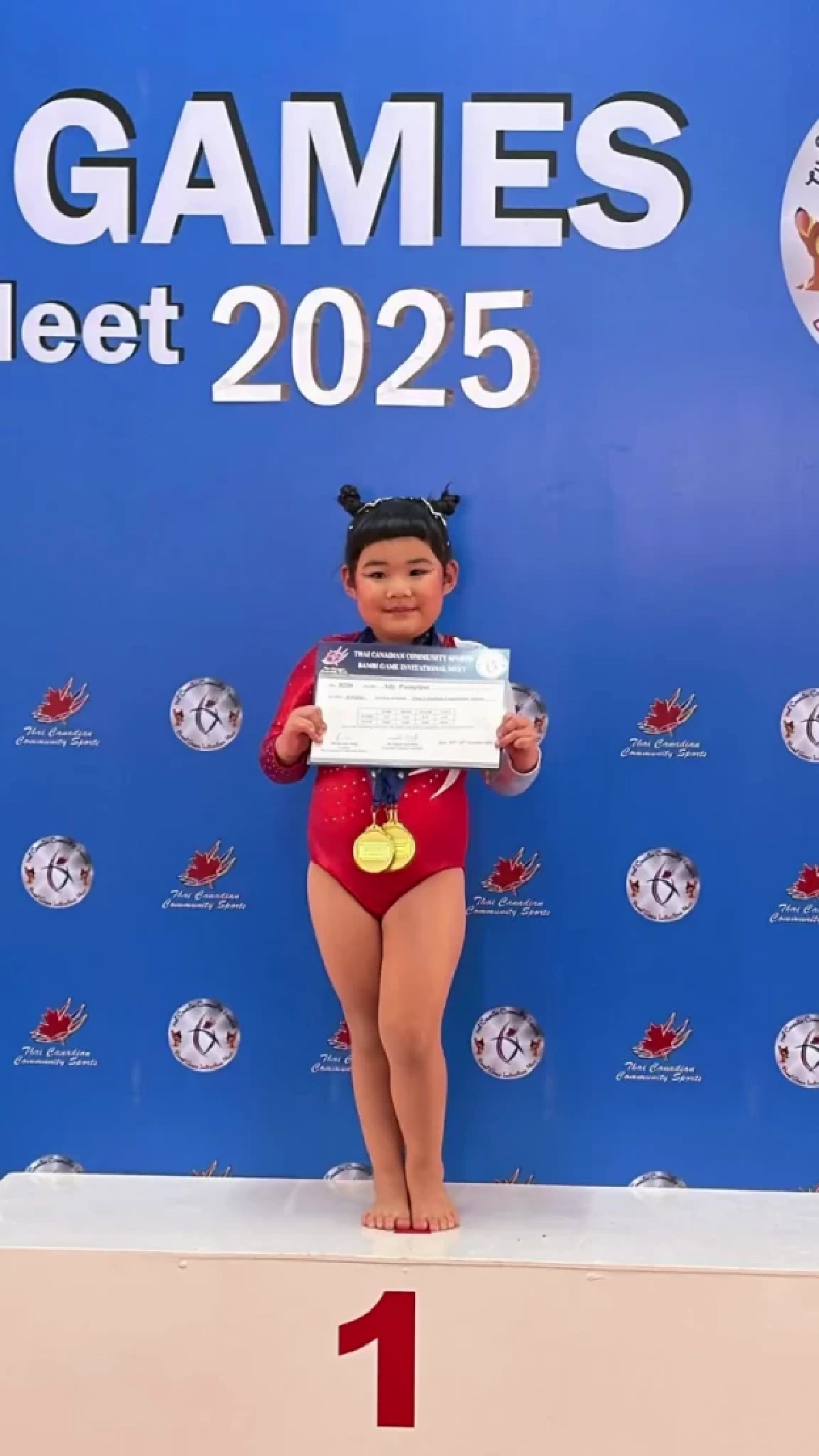 แม่หนูแหม่มปลื้ม “น้องแอลลี่” คว้าเหรียญยิมนาสติกครั้งแรก