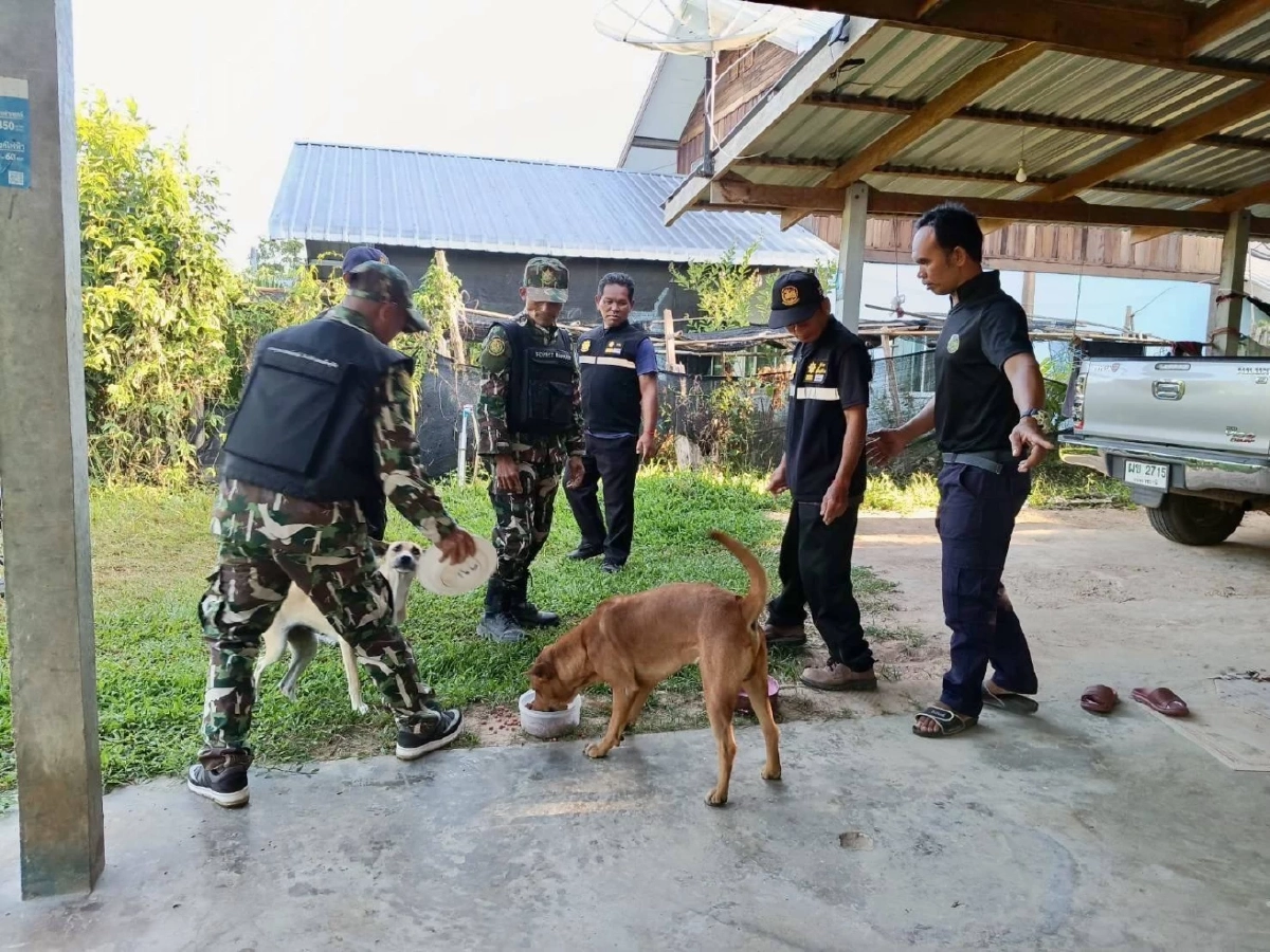เจ้าหน้าที่ สบอ.9 รุดดูแลสัตว์เลี้ยงชาวบ้าน หลังอพยพหนีภัยชายแดน