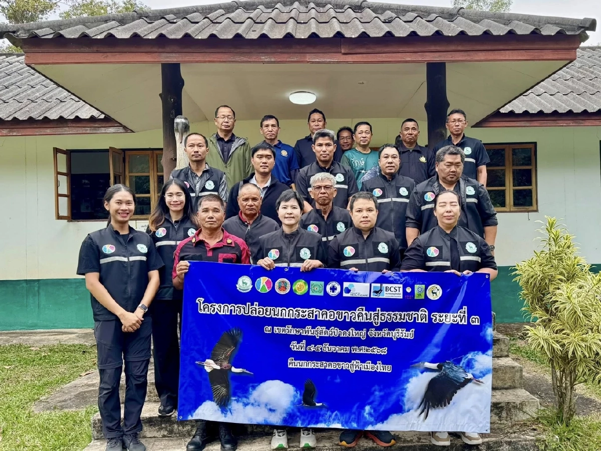 สวนสัตว์เปิดเขาเขียวปล่อยนกกระสาคอขาว 5 ตัว คืนสู่ธรรมชาติ