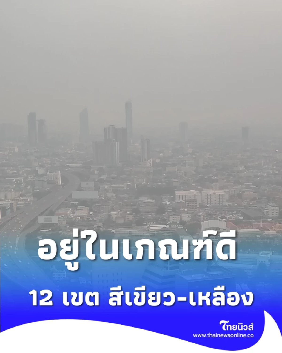 สภาพอากาศวันนี้ กทม. อยู่ในเกณฑ์ดี PM2.5 อยู่เกณฑ์สีเขียว-เหลือง