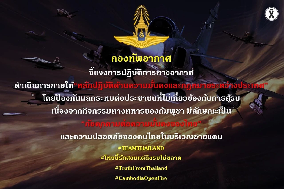 ชี้แจงการปฏิบัติการทางอากาศของกองทัพอากาศต่อเป้าหมายทางทหาร