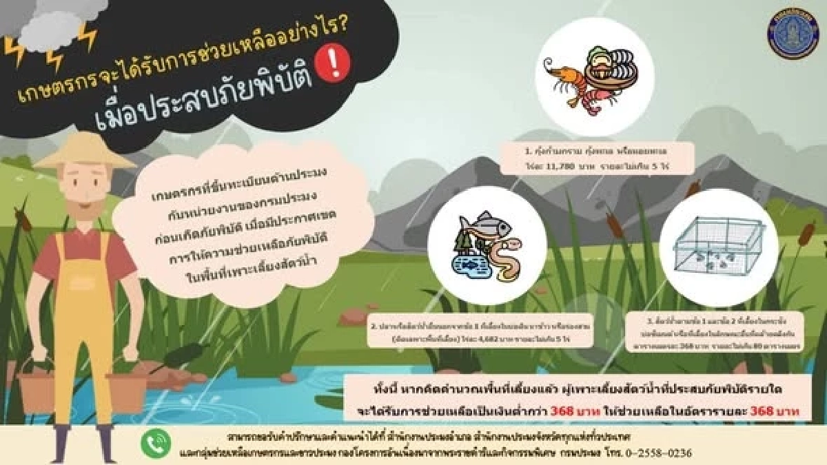 เปิดเกณฑ์เยียวยา กรมประมงจ่ายช่วยเกษตรกรน้ำท่วมภาคใต้ เช็กเลย