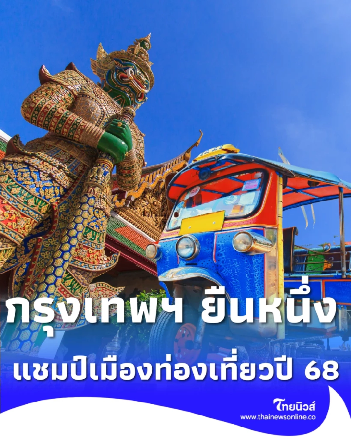 กรุงเทพฯ ยืนหนึ่ง แชมป์เมืองท่องเที่ยวปี 2568 ชนะทุกมหานคร