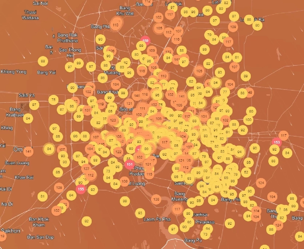 GISTDA เตือนระดับฝุ่น PM2.5 สูง 48 เขต กทม. เสี่ยงต่อระบบทางเดินหายใจ