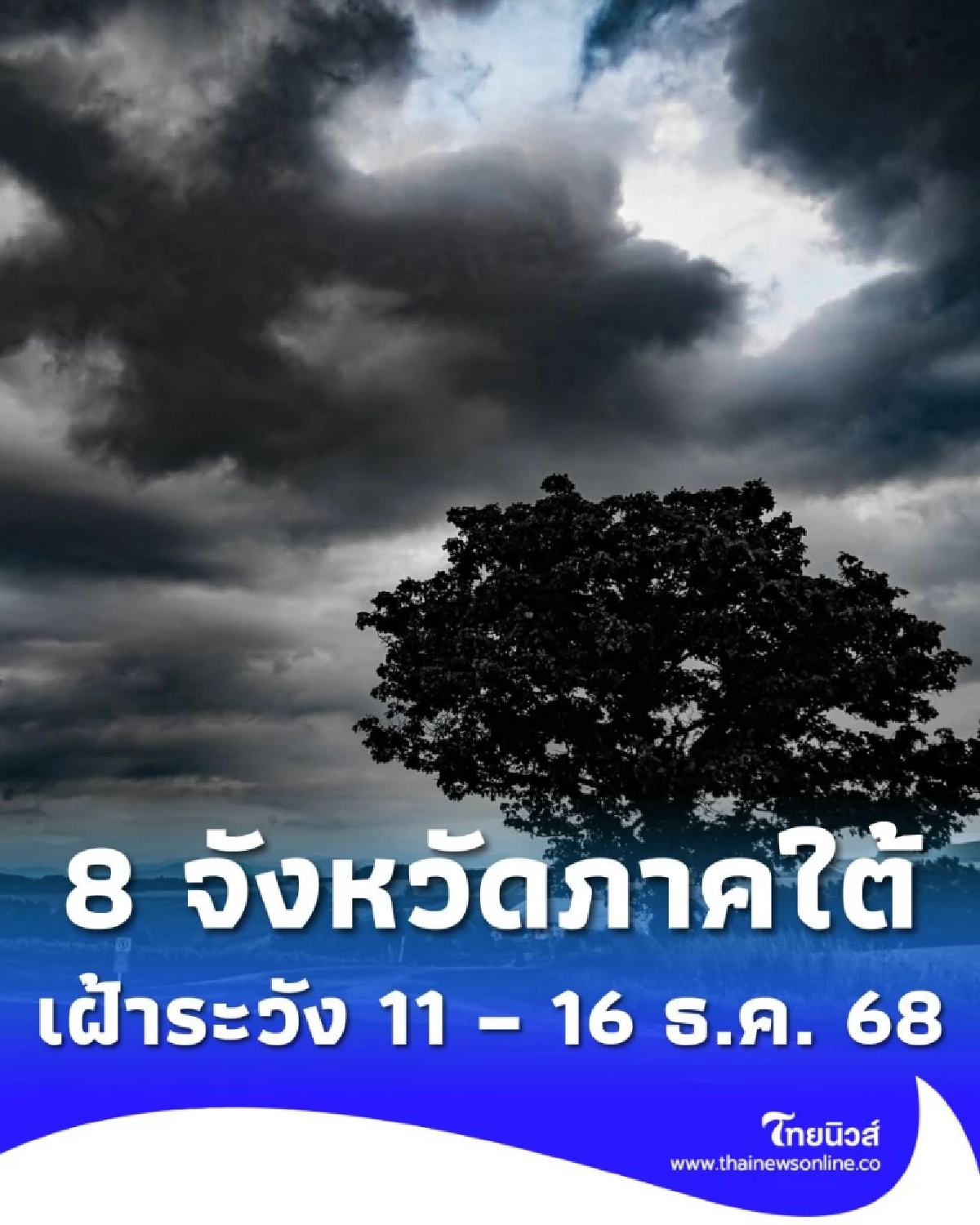 ปภ. แจ้ง 8 จังหวัดภาคใต้ และประจวบคีรีขันธ์ เฝ้าระวังน้ำท่วม