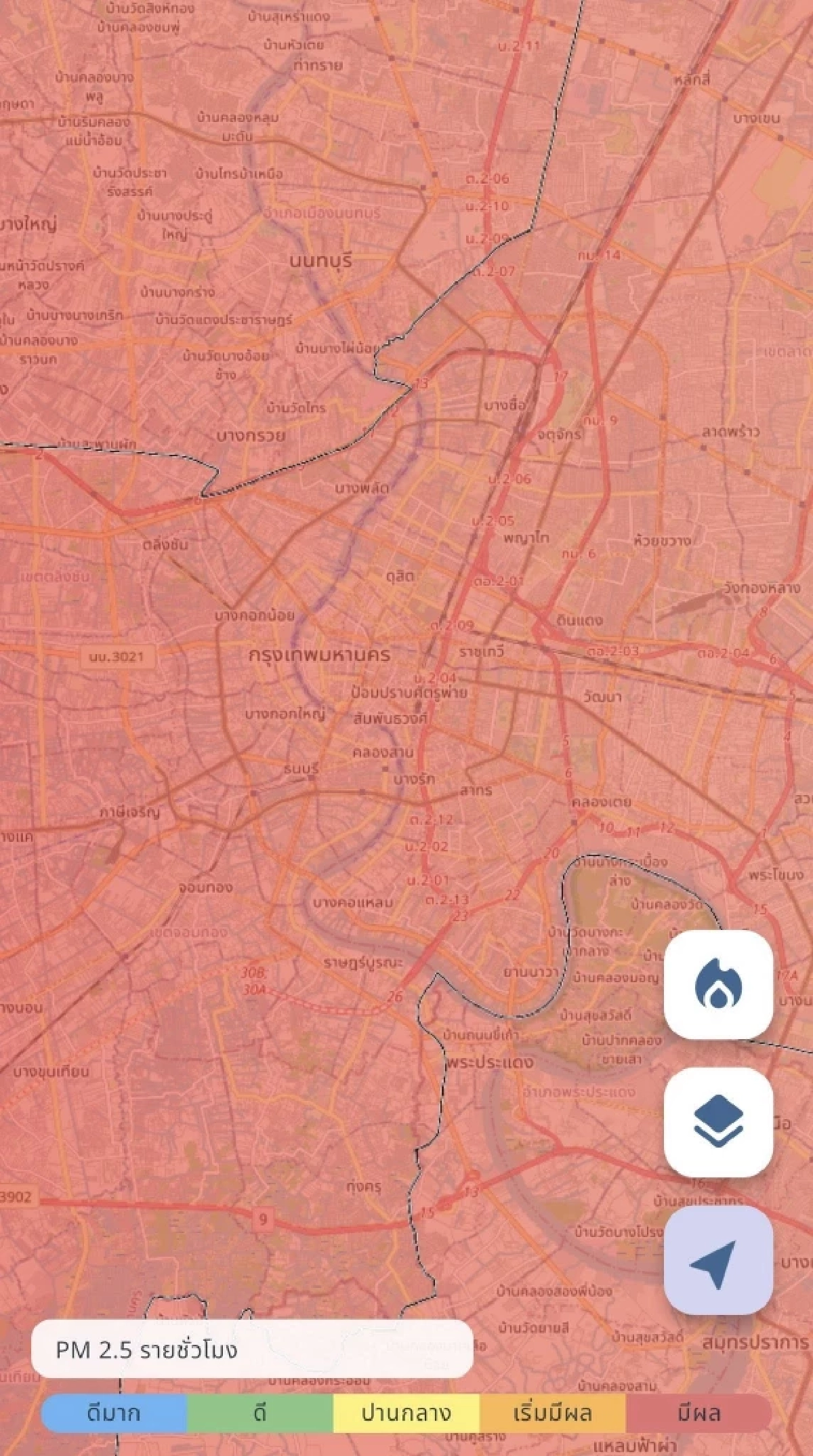 วิกฤตฝุ่น! PM2.5 พุ่งแดงทั่วกรุง 48 เขตเข้าโซนอันตราย!