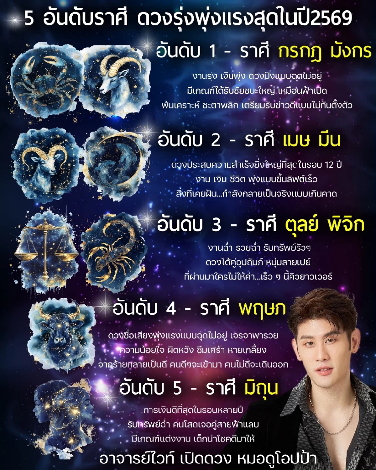 5 อันดับราศี รวยฉ่ำ รับทรัพย์ ประสบความสำเร็จยิ่งใหญ่ในรอบ 12 ปี