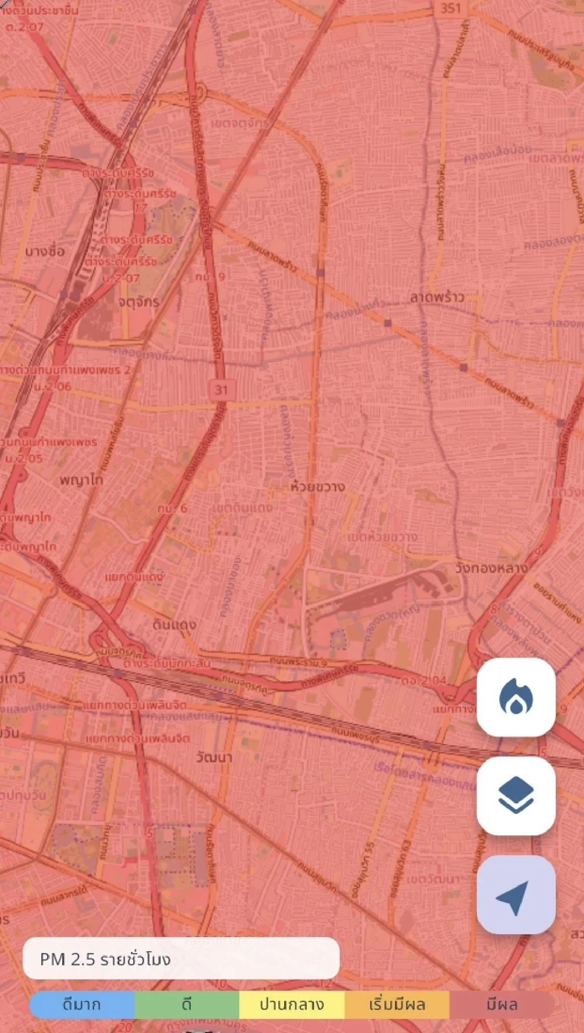 แดงทั้งเมือง! PM2.5 พุ่งทุกเขต กทม.–15 จังหวัดกระทบสุขภาพ