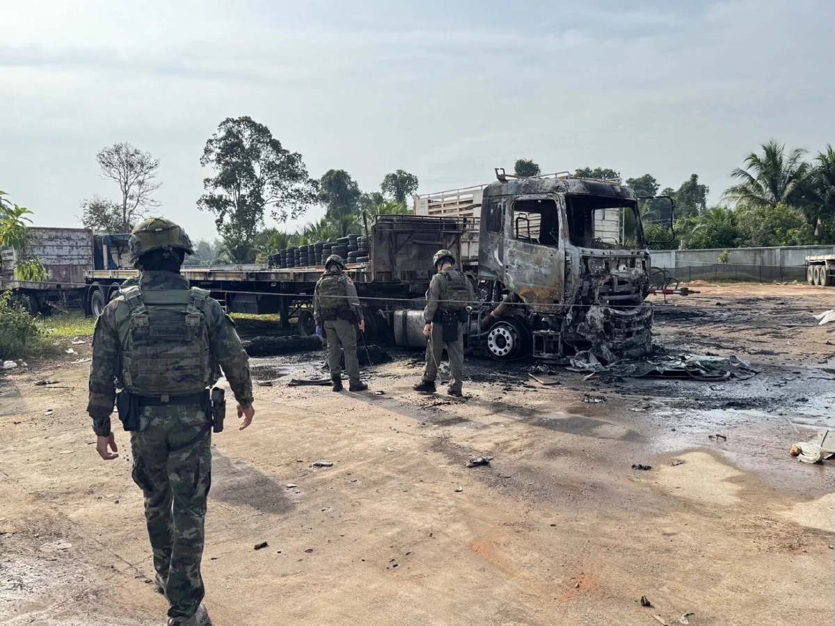 กอ.รมน.ภาค 4 สน. ชี้แจงเหตุไฟไหม้รถเทรลเลอร์สุไหงโก-ลก