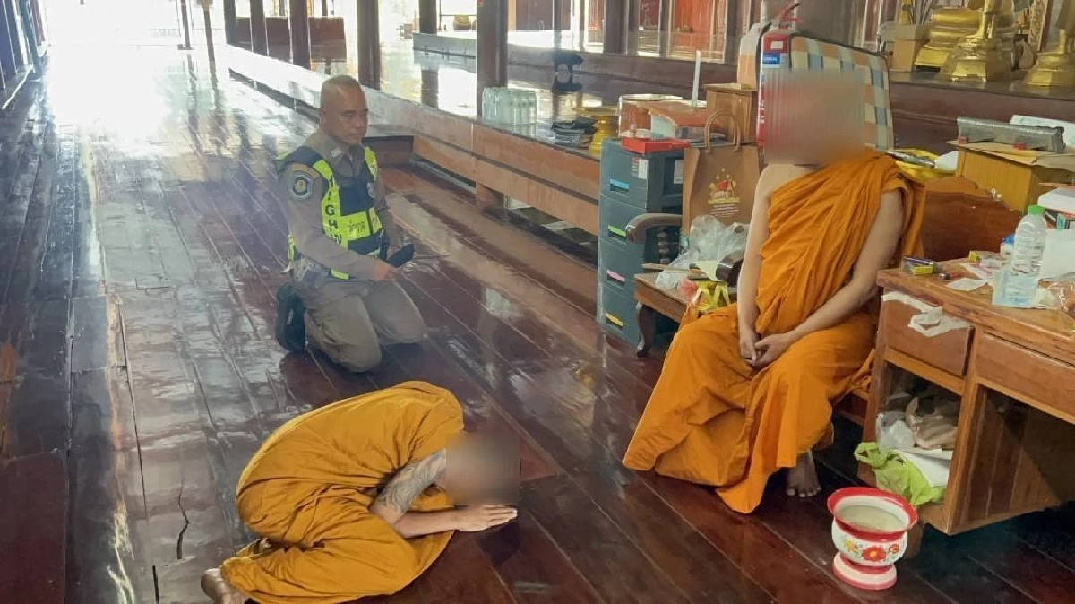 จับคาผ้าเหลือง! ตำรวจทางหลวงสุพรรณบุรี รวบผู้ต้องหาคดีอาวุธปืน