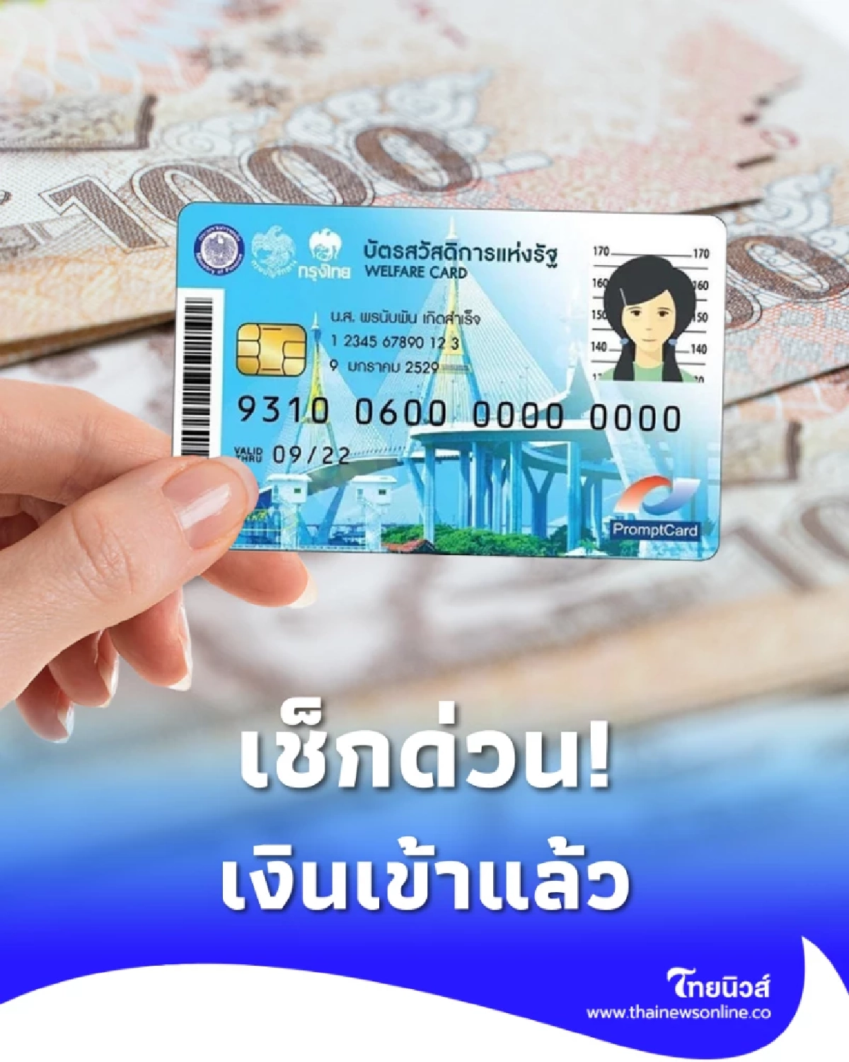 เช็กด่วน! เงินเข้าแล้ว 1,130 บาท บัตรสวัสดิการแห่งรัฐ ใครได้บ้าง?