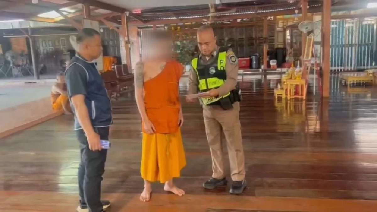 จับคาผ้าเหลือง! ตำรวจทางหลวงสุพรรณบุรี รวบผู้ต้องหาคดีอาวุธปืน