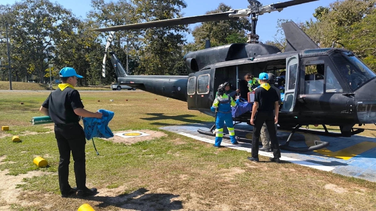 กองกำลังผาเมืองสนับสนุนภารกิจแพทย์ฉุกเฉิน บินรับผู้ป่วยวิกฤติ