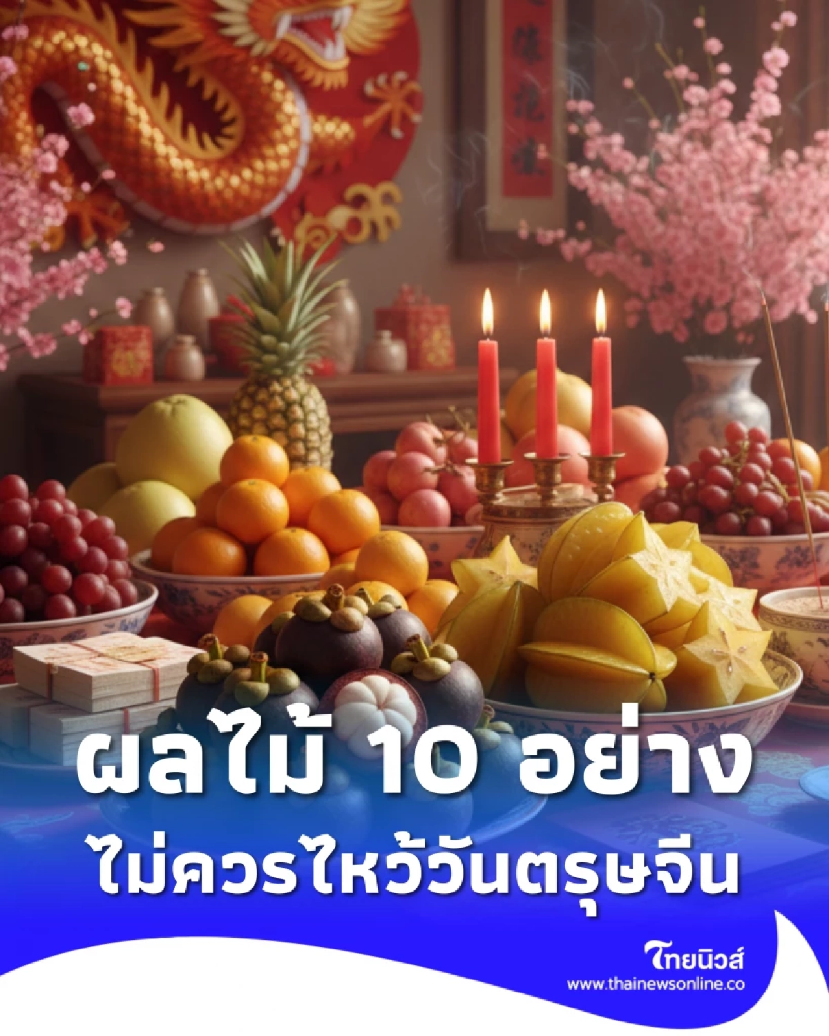 ผลไม้ต้องห้าม 10 อย่าง ไม่ควรนำมาไหว้ตรุษจีน ความหมายไม่เป็นมงคล