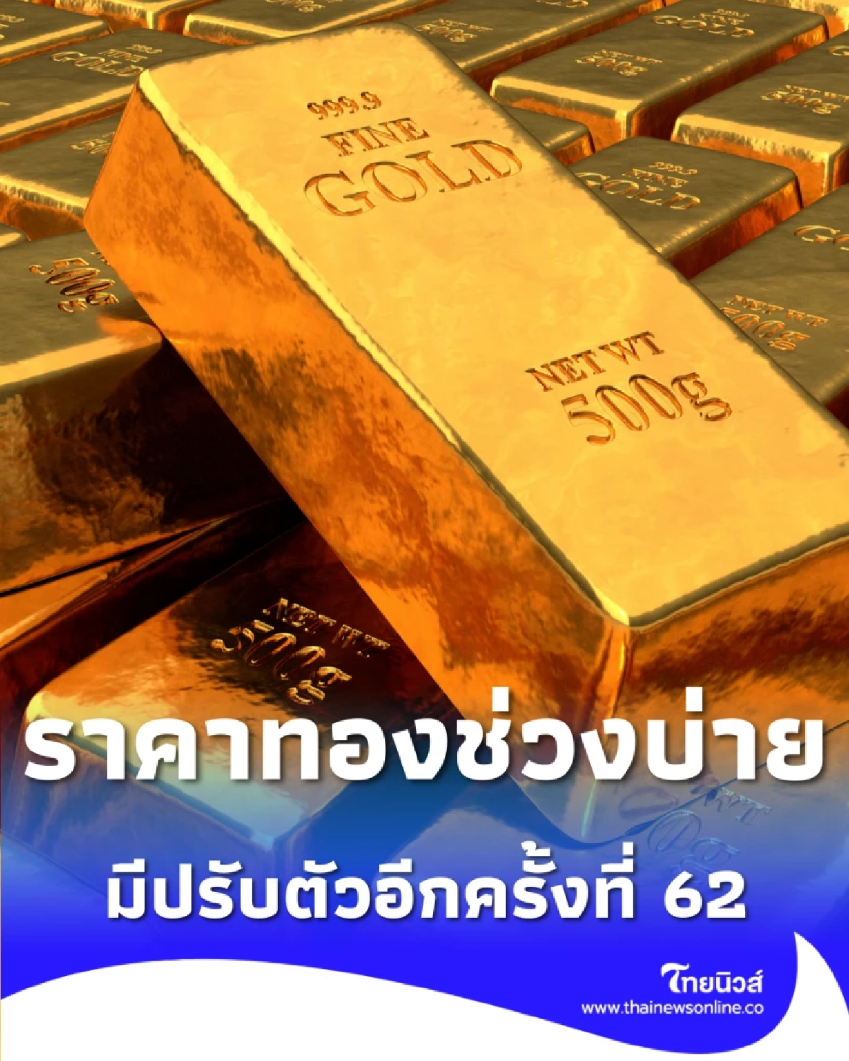 อัปเดตราคาทองช่วงบ่าย 5 ก.พ. 69 ราคาทองปรับตัวอีกครั้งที่ 62