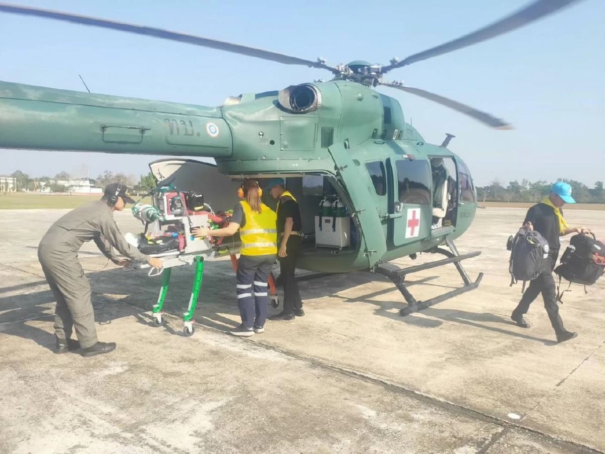 กกล.ผาเมือง หนุนภารกิจแพทย์ฉุกเฉิน บินด่วนช่วยเด็ก 7 ขวบ