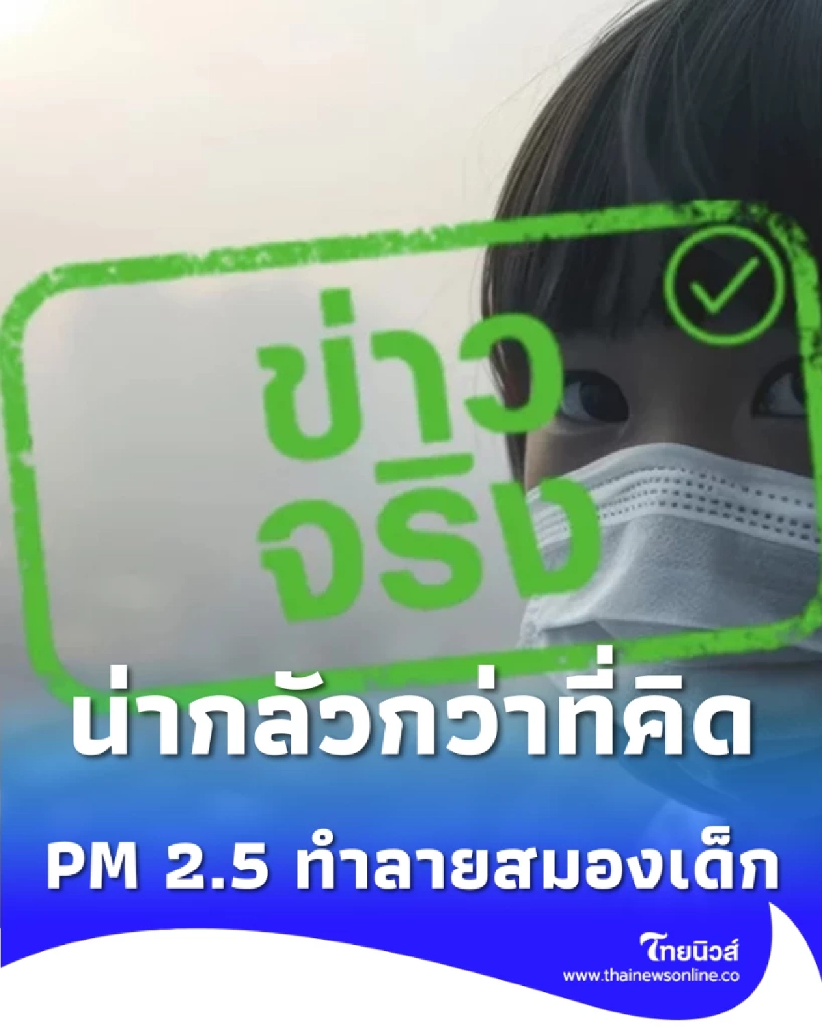 วิจัยชี้ PM 2.5 ทำลายสมองเด็ก เสี่ยงขวางพัฒนาการ-สติปัญญา