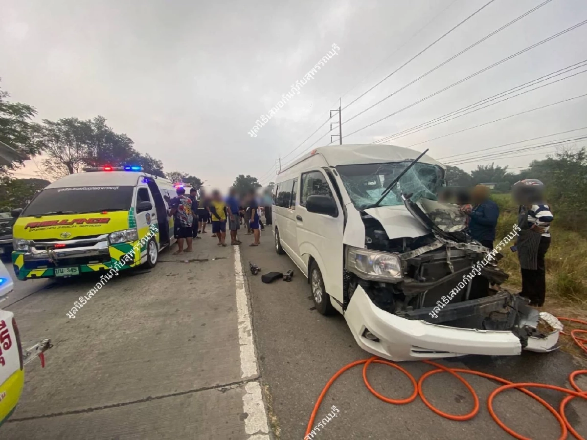 รายชื่อนักเรียนที่บาดเจ็บ เหตุรถรับส่งชน 3 คัน สภาพรถแทบดูไม่ได้