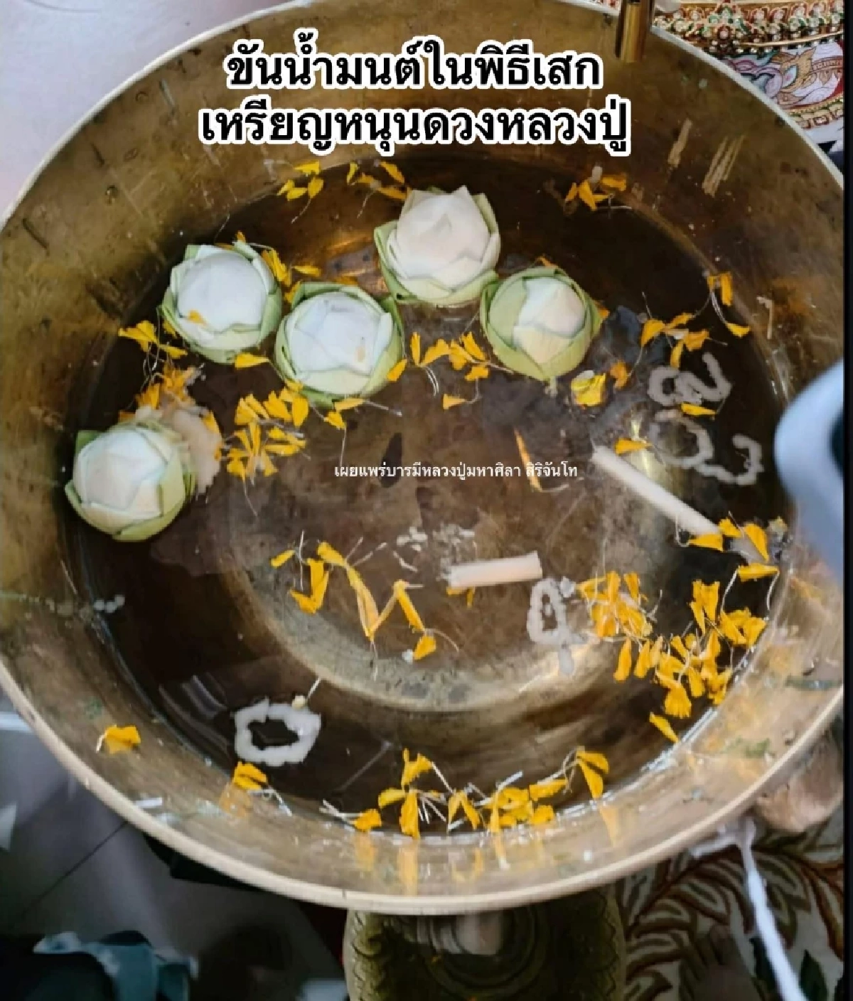 เลขมงคลขันน้ำมนต์ หลวงปู่ศิลา พิธีพุทธาภิเษกเหรียญหนุนดวง