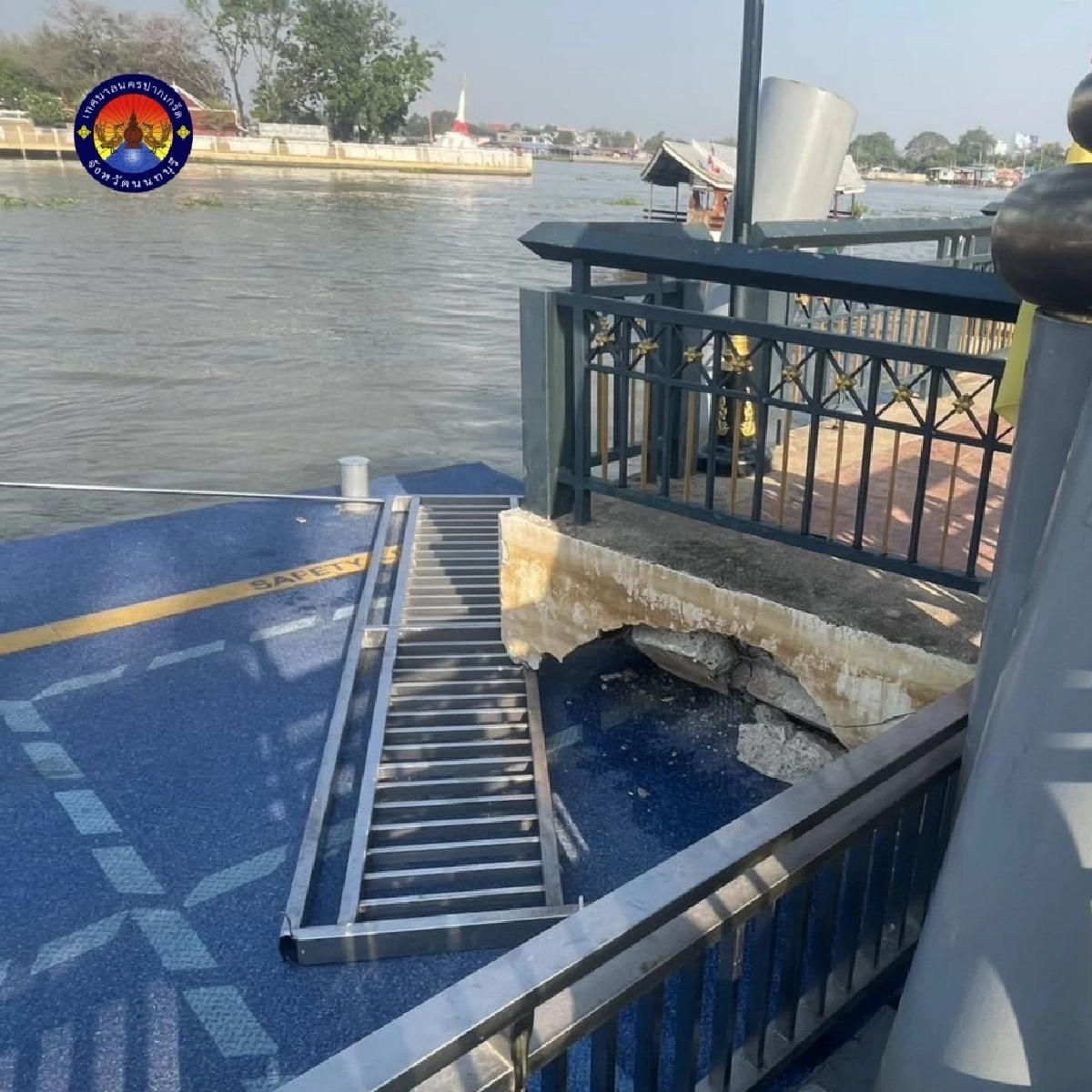 ปิดท่าเรือวัดสนามเหนือชั่วคราว หลังเรือลากจูงชนโป๊ะเสียหาย
