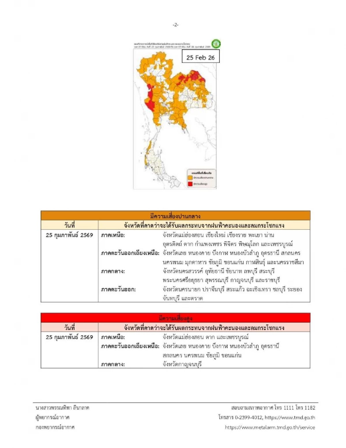 กรมอุตุฯ ประกาศฉบับ 7 เตือนไทยตอนบนรับมือพายุฤดูร้อนวันนี้