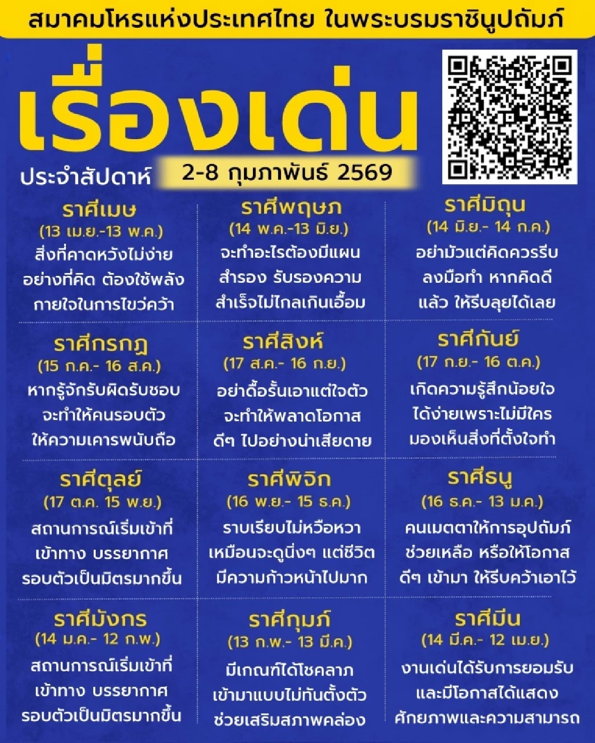 เปิดดวงเด่น 12 ราศี ประจำสัปดาห์นี้ พบราศีสุดปัง และราศีต้องระวัง