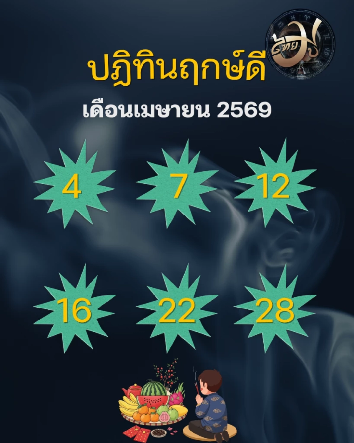 ฤกษ์มงคล เดือนเมษายน 2569 ไหว้ขอพร เสริมดวง มีวันไหนบ้าง