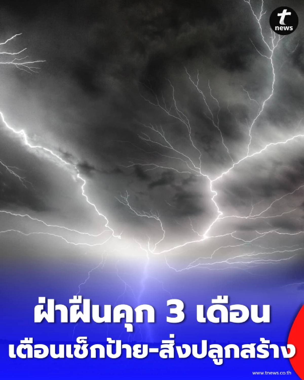 ระวังพายุฤดูร้อน รัฐเตือนเช็กป้าย-สิ่งปลูกสร้าง ฝ่าฝืนคุก 3 เดือน