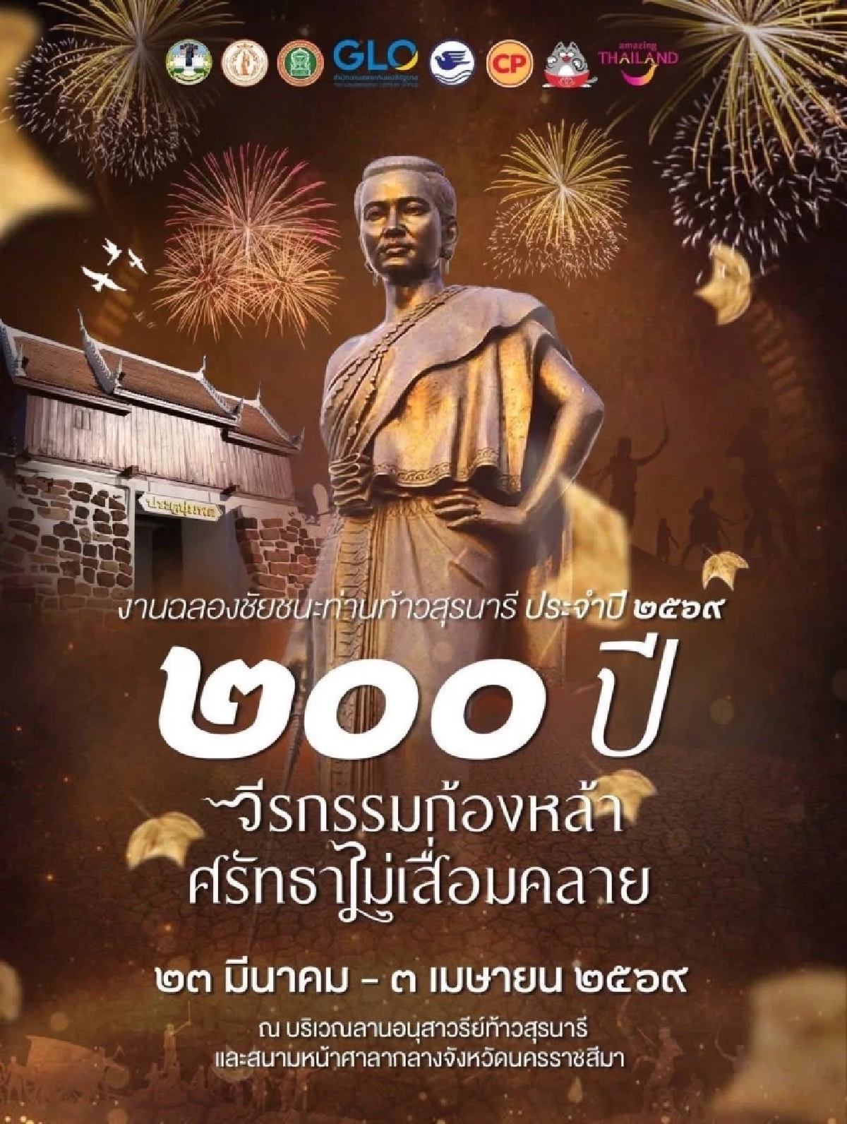 เลขบวงสรวงย่าโม งานฉลองชัยชนะท้าวสุรนารี ปี 69 เลขสถาปนาเมืองโคราช