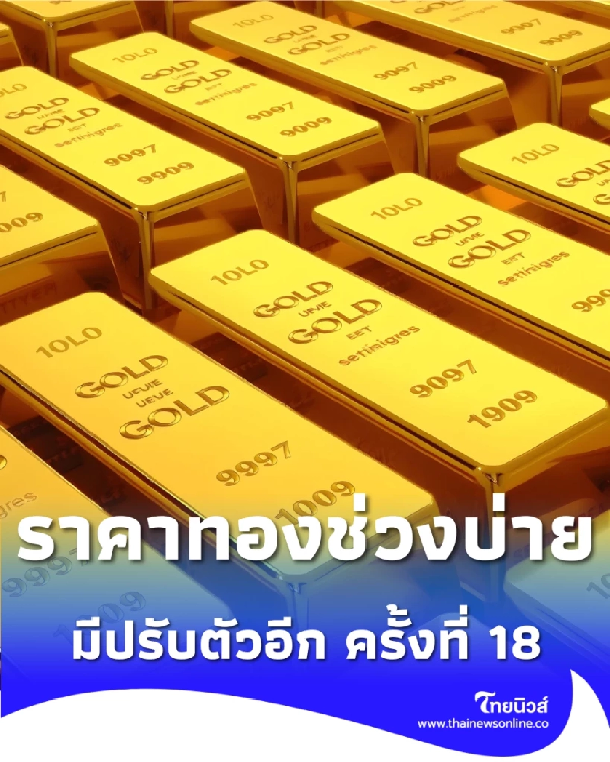 อัปเดตราคาทองช่วงบ่าย 31 มี.ค. 69 ราคาทองมีปรับตัวอีก ครั้งที่ 18