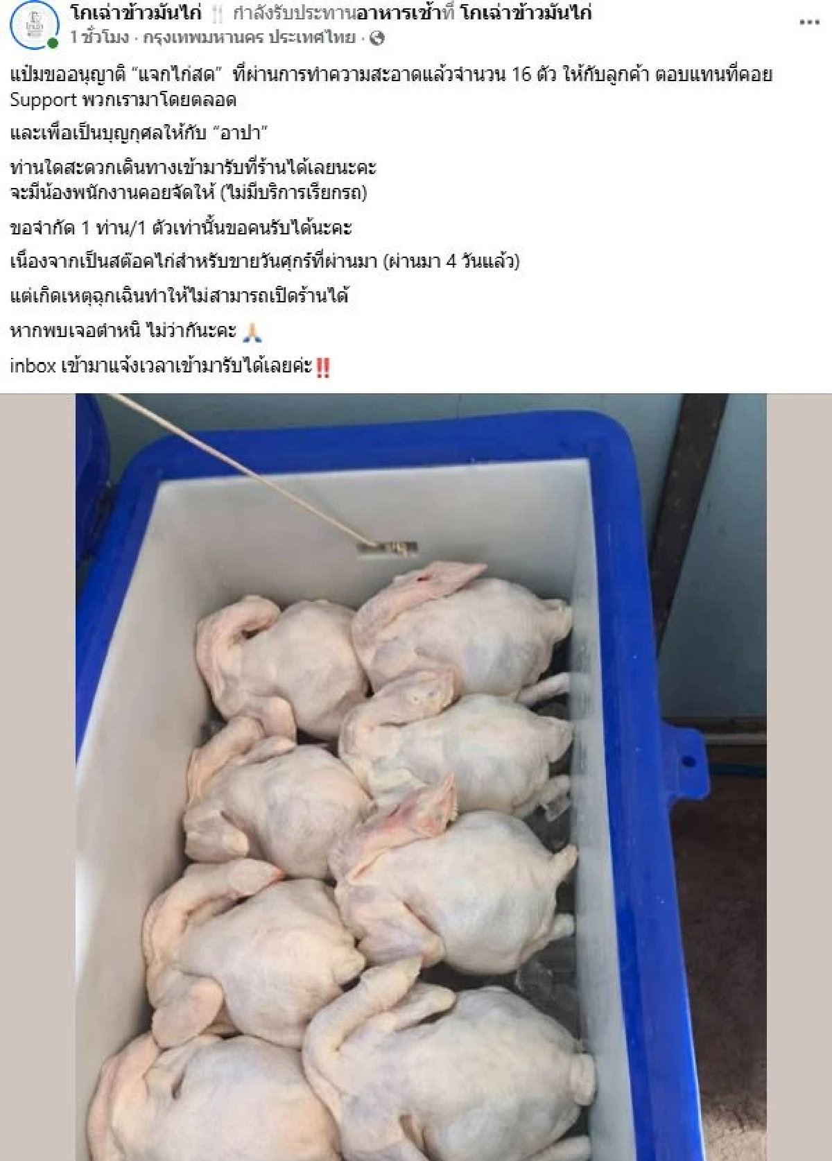 เปิดเหตุผลร้านดัง โกเฉ่าข้าวมันไก่ ปิดร้านกะทันหันไม่มีกำหนด