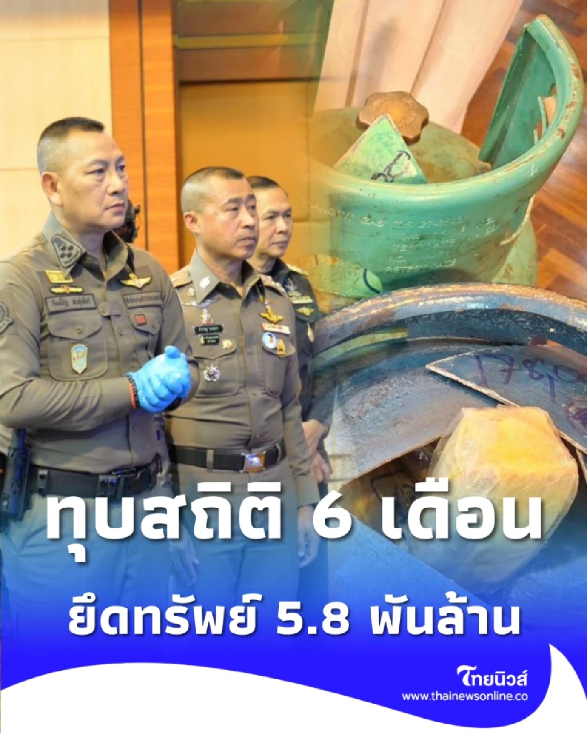 ทุบสถิติ 6 เดือนจับ 1.4 แสนคดี ยึดของกลาง-ทรัพย์ 5.8 พันล้าน