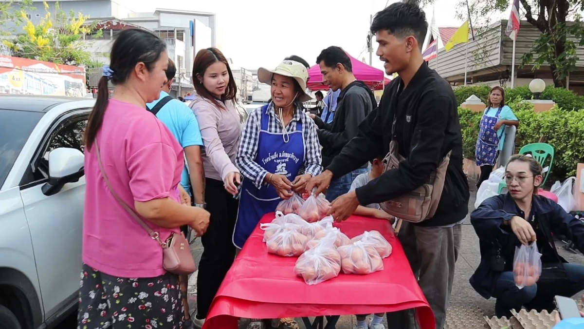 หนุ่มขนไข่ 6,000 ฟองแจกฟรีชาวอุดรฯ ช่วยลดภาระน้ำมันแพง