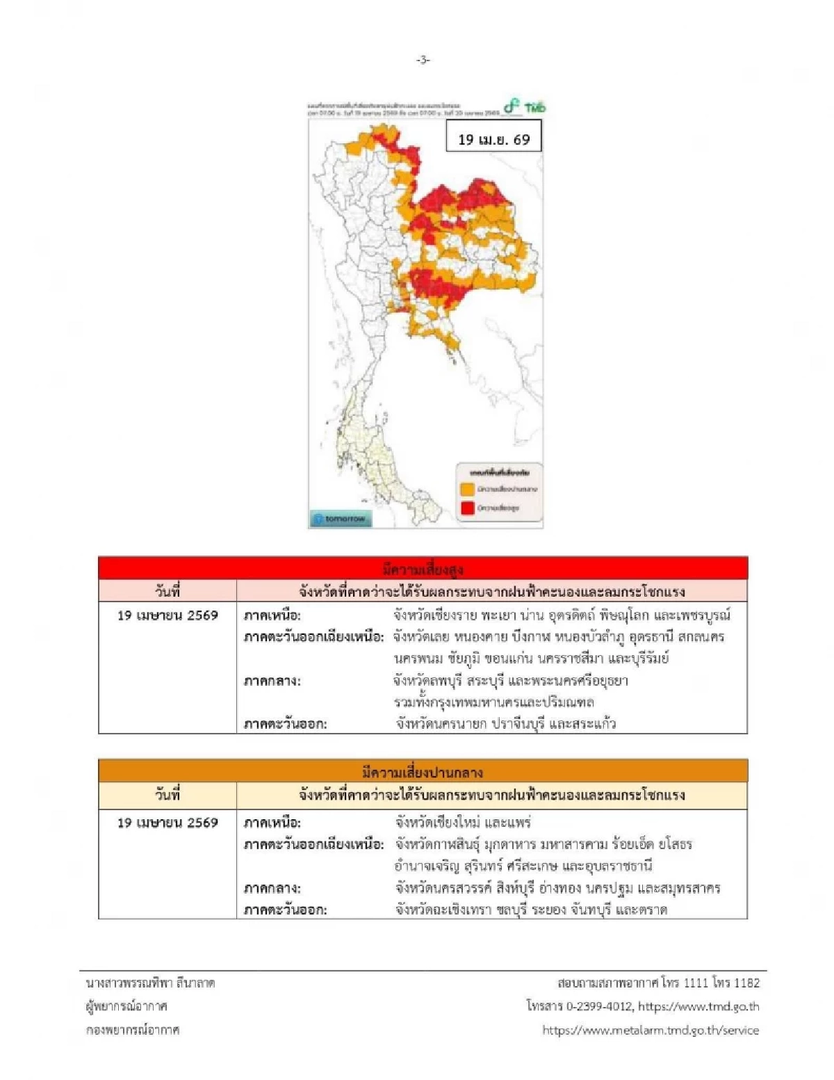 ด่วน! เช็กพื้นที่เสี่ยงพายุฤดูร้อนถล่มหนัก ลูกเห็บตก ถึง 20 เม.ย.นี้