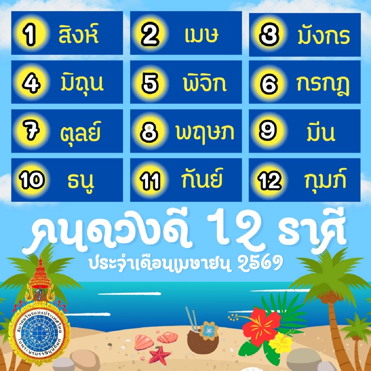 เคาะ 3 อันดับ ราศีคนดวงดีเด่นเด่นที่สุด ประจำเดือนเมษายน 2569