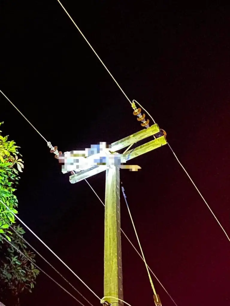 หนุ่มป่วยจิตเวชคลั่งปีนเสาไฟฟ้าแรงสูง ช็อตหัวขาดดับคาที่