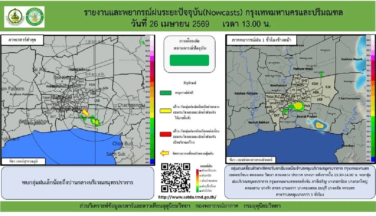 กทม. เตรียมตัว ฝนชุดใหญ่บุกบ่ายนี้ เผยรายชื่อ 20 เขตเฝ้าระวัง