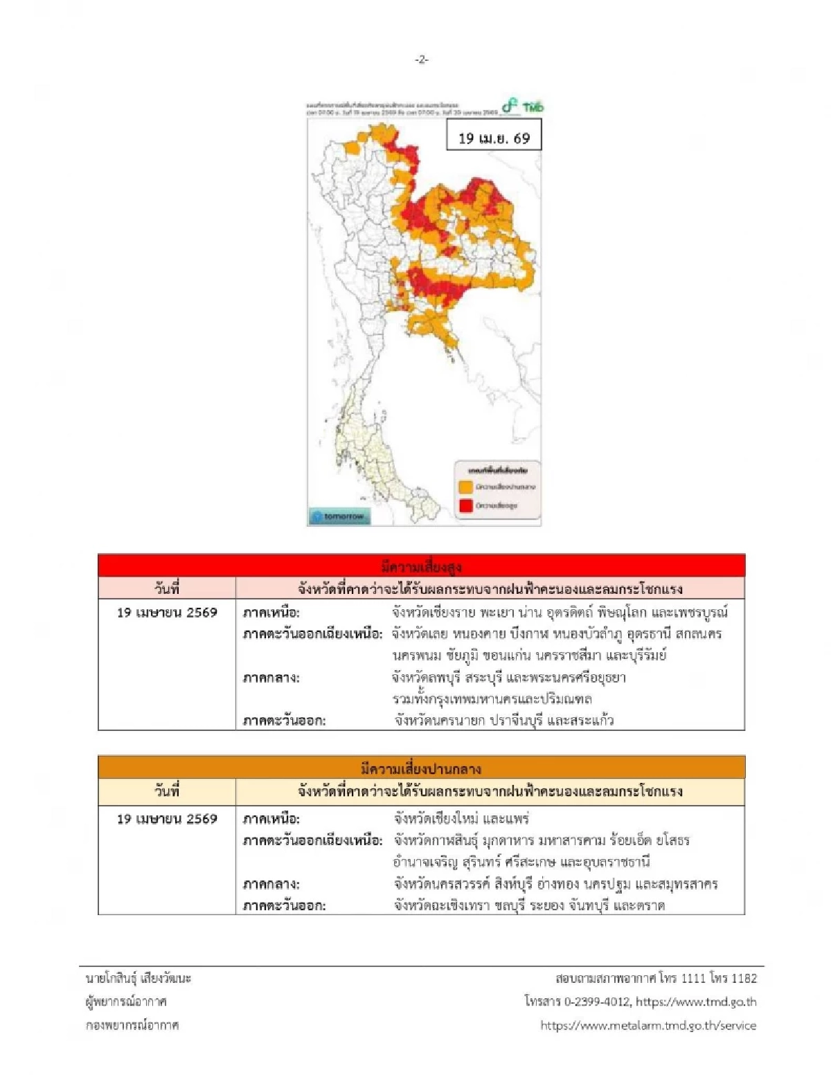 เปิดจังหวัดพื้นที่สีแดง เจอพายุฤดูร้อน ฝนฟ้าคะนอง ถึง 20 เม.ย. นี้