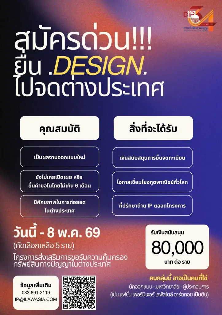 กรมทรัพย์สินทางปัญญา หนุนงบจด IP ในต่างประเทศ สร้างโอกาสเชื่อมโยงเครือข่ายทูตพาณิชย์ทั่วโลก