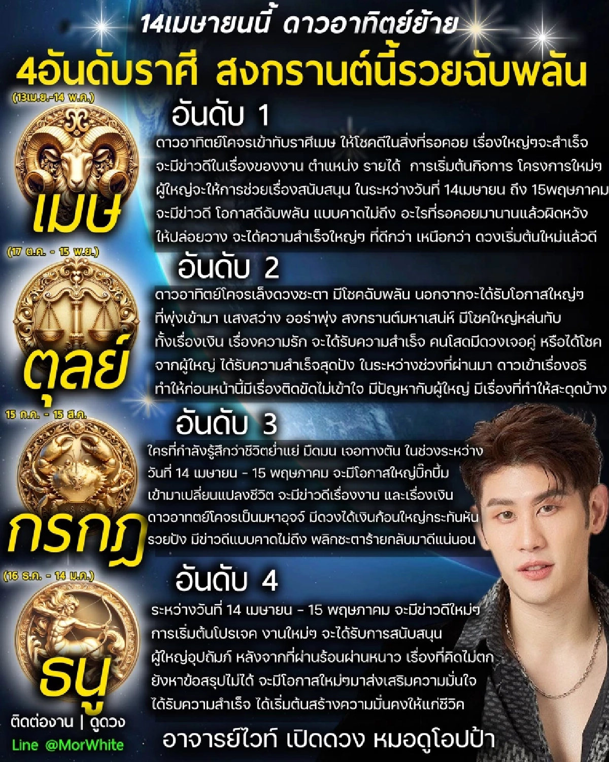 4 ราศี ดาวอาทิตย์ย้าย หลังสงกรานต์รวยฉับพลัน พลิกชะตากลับมาดี