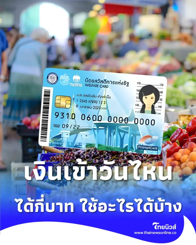เช็กเลย บัตรสวัสดิการแห่งรัฐ เงินเข้าวันไหน เข้ากี่บาท ใช้อะไรได้บ้าง
