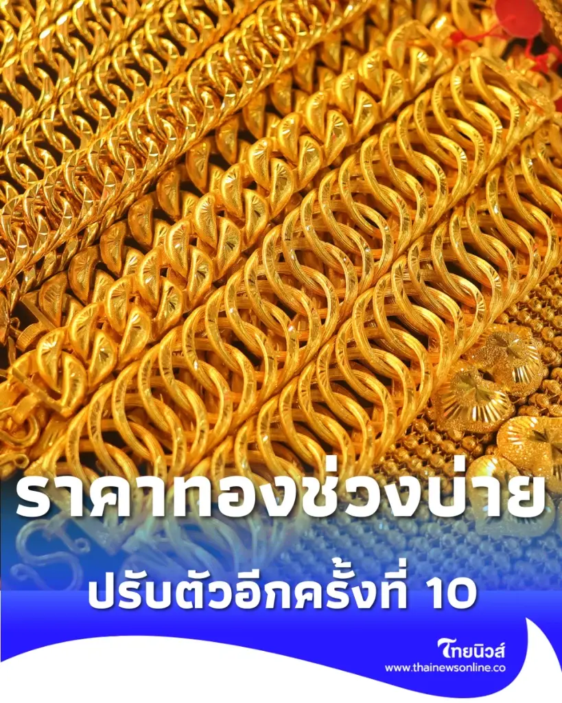 อัปเดตราคาทองช่วงบ่าย 29 เม.ย. 2569 ราคาทองปรับตัวอีกครั้งที่ 10