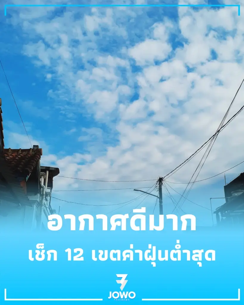 กทม.อากาศดีมาก 18 เขตเป็นสีฟ้า เช็ก 12 เขตค่าฝุ่นต่ำสุด