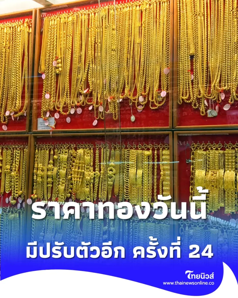 ราคาทองวันนี้ 1 พ.ค. 2569 ราคาทองวันนี้ มีปรับตัวอีก ครั้งที่ 24