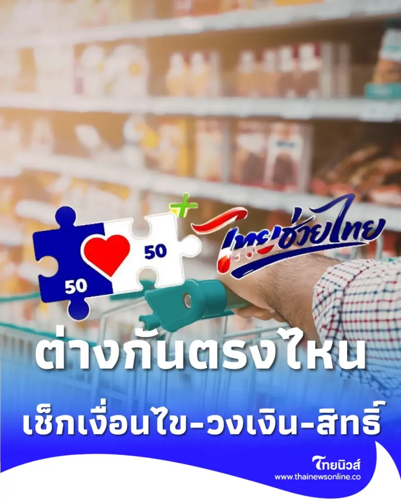 สรุปชัดเงื่อนไขใหม่ 'ไทยช่วยไทยพลัส' vs 'คนละครึ่งพลัส' แตกต่างกันอย่างไร