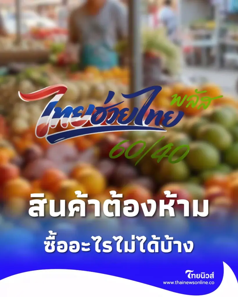 ไทยช่วยไทยพลัส ห้ามซื้ออะไรบ้าง เปิดรายการสินค้าต้องห้าม