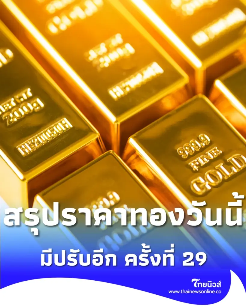 สรุปราคาทองวันนี้ 14 พ.ค. 2569 ราคาทองช่วงเย็น ปรับอีก ครั้งที่ 29