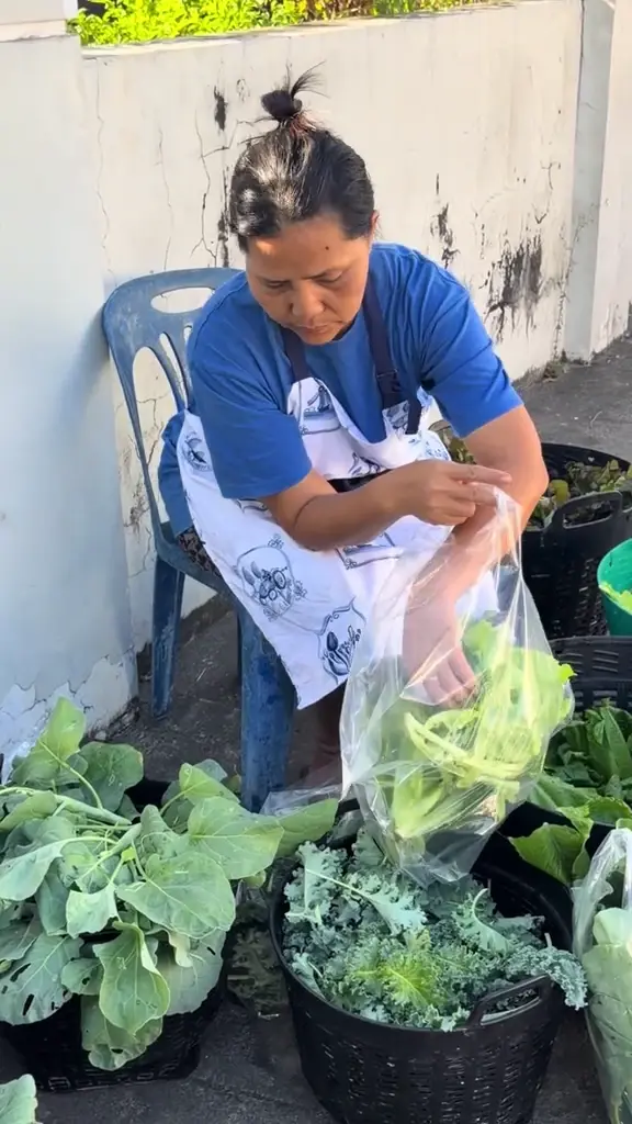 แฟน ๆ แห่อุดหนุน "สุนารี" เปิดแผงขายผักออร์แกนิกปลูกเองกับมือ