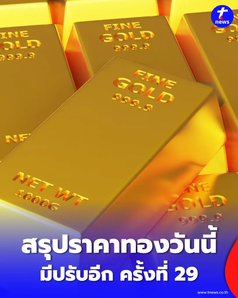 สรุปราคาทองวันนี้ 14 พ.ค. 2569 ราคาทองช่วงเย็น ปรับอีก ครั้งที่ 29