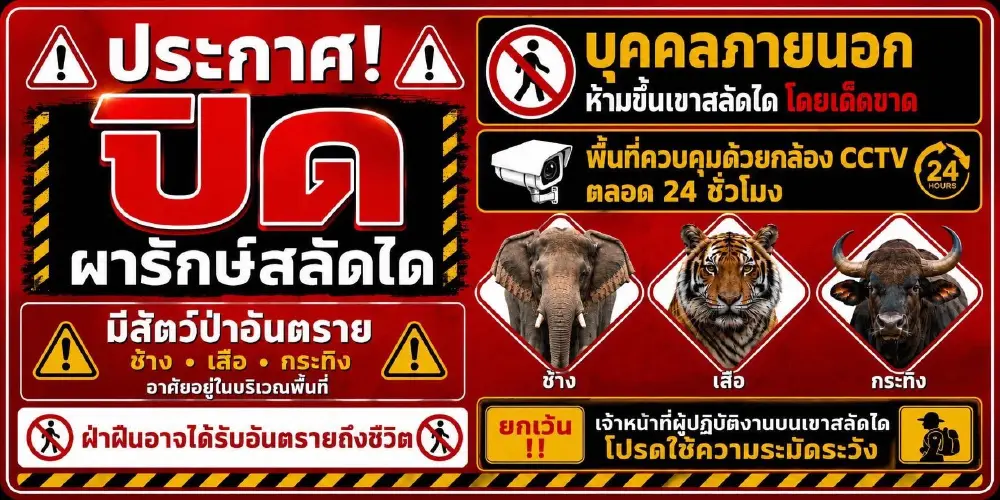 วังน้ำเขียวสั่งปิดผารักษ์สลัดไดไม่มีกำหนด หลังช้างและเสือโคร่งโผล่